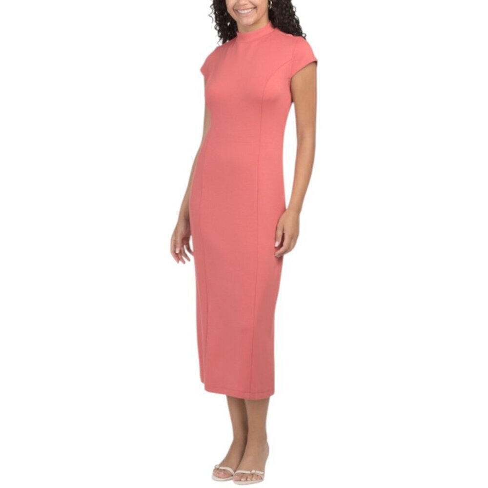 THREE DOTS Thick Structured Scuba Knit Maxi Dress